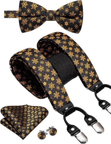 Dubulle عيد الميلاد الحمالات وربطات العنق للرجال الحرير عيد الميلاد اللون هدفين مع جيب أزرار أكمام مربعة مجموعة الطرف in Kuwait