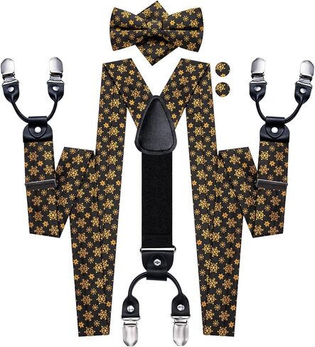 Dubulle عيد الميلاد الحمالات وربطات العنق للرجال الحرير عيد الميلاد اللون هدفين مع جيب أزرار أكمام مربعة مجموعة الطرف in Kuwait