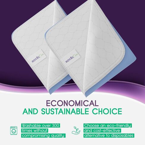 Incontinence Bed Pads - Reusable Waterproof Underpad Chair, Sofa and Mattress Protectors - Highly Absorbent, Machine Washable - for Children, Pets and Seniors (34x36 (Pack of 4), Blue) in Saudi Arabia