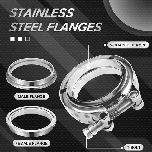 3.0" Universal Stainless Steel V Band Clamp Flat Flange Kit Assembly in Saudi Arabia