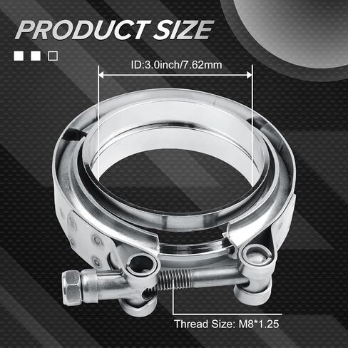 3.0" Universal Stainless Steel V Band Clamp Flat Flange Kit Assembly in Saudi Arabia
