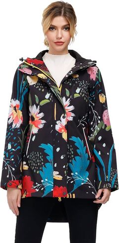 MOHEEN Women Waterproof Fleece Lined Trenchcoat Softshell Winkbreaker Raincoat with Hood Long Rain Jacket in Saudi Arabia
