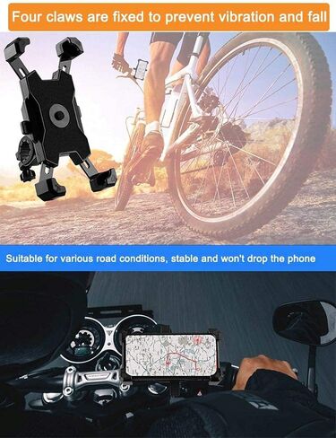 2024 Upgraded Bike Phone Mount, Easy Install and Quick Release Bicycle - Motorcycle Handlebar Phone Mount Holder, Bike Phone Holder for iPhone and More 4.7-6.8 inch Cell Phone in Saudi Arabia