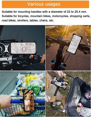 2024 Upgraded Bike Phone Mount, Easy Install and Quick Release Bicycle - Motorcycle Handlebar Phone Mount Holder, Bike Phone Holder for iPhone and More 4.7-6.8 inch Cell Phone in Saudi Arabia