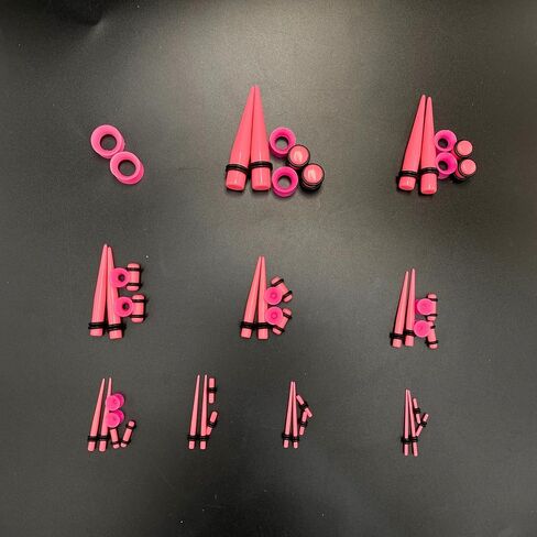 50PCS Acrylic, Silicone Ear Stretching Kit: Lightweight Tapers, Tunnels & Plugs for Starter Expanders, Body Piercing Jewelry Earring Gauges Gauging Set for Men, Women (Size: 14G-0000G, Turquoise) in Saudi Arabia