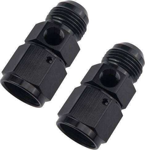 EVIL ENERGY 6AN Male Flare to -6 Female Swivel with 1/8 NPT Gauge Port Fuel Pressure Take Off Fitting Adapter Aluminum 2Pcs in Saudi Arabia