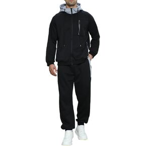 Sweatsuits for Men 2 Piece with Zipper Pockets Full Zip Hoodie Tracksuit Sets Jogging Sports Casual Sweat Suits