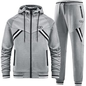 ANOTWENER Mens Tracksuit 2 Piece Hoodie Long Sleeve Full Zip Activewear Jogging Casual Sweatsuit Running Sets for Men