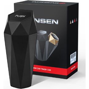 SINSEN Car Trash Can, Mini Garbage Bin with Lid, Car Door Trash Cans, Cup Holder Organizer Diamond Dustbin, 2PCS