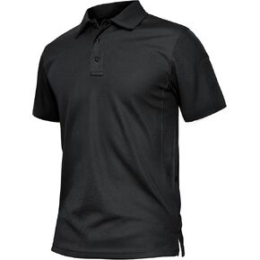 TACVASEN Men's Golf Polo, Short Sleeve Performance Polo, Quick Dry Tactical Polo Shirt, Dry Fit Pique Lightweight Shirt