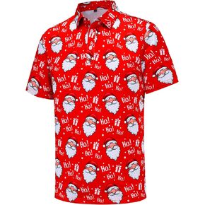 Mens Christmas Polo Shirts Funny Golf Shirts for Men Performance Moisture Wicking Quick Dry Athletic Short Sleeve Shirts