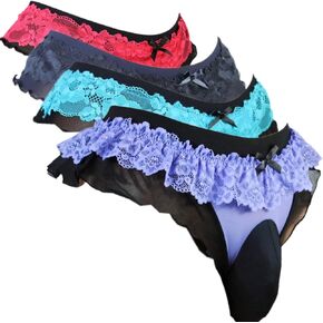 aishani men's pouch briefs panties men's lace thong G-string bikini cheeky hot underwear for men VC4