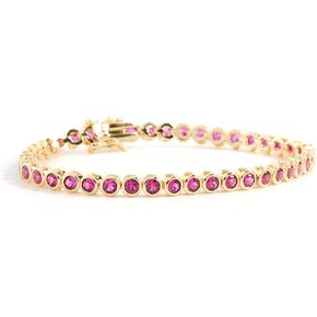 ADINA EDEN Women's Magenta Bezel Tennis Bracelet