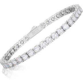 Moissanite Tennis Bracelet 2.16 Carats Moissanite Bracelets for Women Men's Bracelets 18k White Gold Plated 925 Sterling Silver Bracelet, 2mm 7.5inch D Color VVS1 Round Cut Lab Created Diamond Tennis Bracelet with GRA Certificate