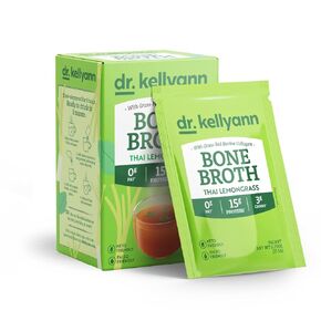Dr. Kellyann Thai Lemongrass Bone Broth Collagen Powder (7x16g Protein Servings) - 100% Grass-Fed, Keto & Paleo Friendly