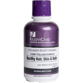 Liquid Collagen Beauty Formula with Amino Acids, Protein and Biotin, Delicious Grape Flavor, Purple 16 oz ,32 servings
