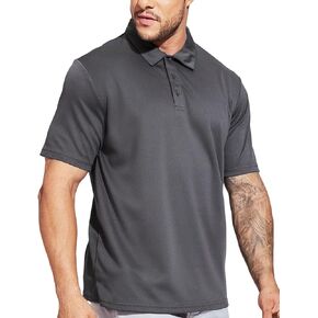 MIER Men's Quick Dry Polo Shirts Polyester Casual Collared Shirts Short Sleeve, Moisture-Wicking, Sun Protection