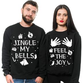 Silk Road Tees Christmas Ugly Sweater Party Funny Couple Matching Sweatshirts Black