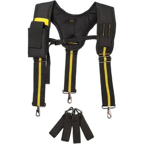 Cedriny Heavy Duty Tool Belt Suspenders for Men 3 Point Padded Suspenders with Attachment Loops for Men