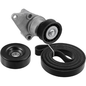 uxcell Serpentine Drive Belt Tensioner Pulley Assembly with Belt Pulley for Chevrolet Silverado Suburban Tahoe for GMC Sierra Yukon for Cadillac Escalade AC Belt Tension Component Kit