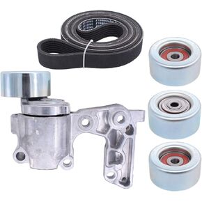 NewYall Drive Belt Tensioner with Belt and Idler Pulley Kit Assembly for Toyota Tacoma 2005-2012 4Runner 2003-2009 Tundra 2005-2012 FJ Cruiser 2007-2009 4.0 V6 1T132P111P30 16603-31040 16604-31020