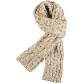 PAGE ONE Women's Ribbed Knit Scarf Winter Warm Long Big Wrap Cashmere Wool Thick Large Chunky Scarf for Women