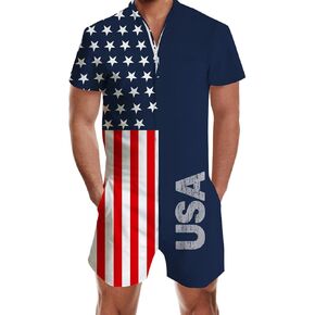 RAISEVERN Mens Romper Zipper Jumpsuit Male Shorts One Piece Romper Bro Short Sleeve Shirt Outfits
