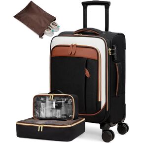 LOVEVOOK Carry On Luggage 22x14x9 Airline Approved, 20 Inch Carry on Suitcase with Spinner Wheels, Rolling Softside Luggage with TSA Lock, Lightweight Travel Suitcase for Women and Men