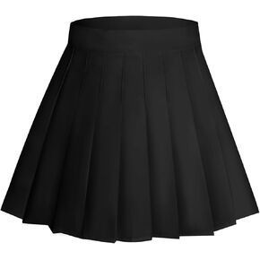 Womens Girl High Waisted Pleated Tennis Skirt A-Line Mini Skirt Uniform Athletic Cheerleader Skirt with Lining Short