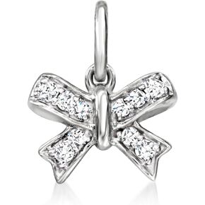 RS Pure by Ross-Simons Diamond Bow Charm in Sterling Silver