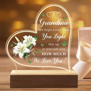 Funny Acrylic Engraved Night Light Gifts for Grandma, Grandmother Gift from Granddaughter Grandson, Mothers Day Christmas Valentines Day Gifts for Grandma Grandmother Nana Grammy Mimi from Grandkids