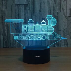 3D ليلة ضوء القطارات لعبة LED مصباح ديكور 7 ألوان تغيير اللمس محرك قاطرة مكتب مصباح الجدول ضوء مع كابل USB لديكور الغرفة، أفضل هدية عيد ميلاد هدية عيد الميلاد للأطفال أو الكبار