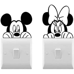 Light Switch Cool Decals | Baby room Stickers (9 x 3.5, Mickey & Minnie)