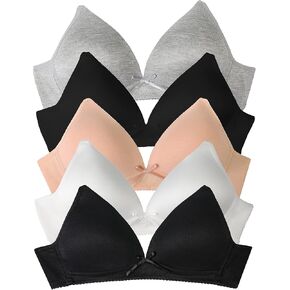 B2BODY Big Girls Bras for Teen Girl Wireless Molded Padded Juniors A Cup Bra Multi Pack