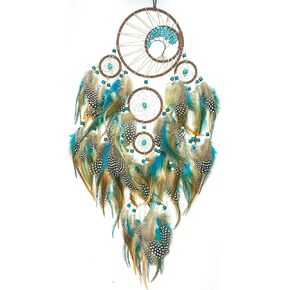Large Dream Catchers Wall Decor for Bedroom Decor Adult Handmade with Crystal Turquoise Tree of Life Feather Dream Catcher Native American Festival Gift