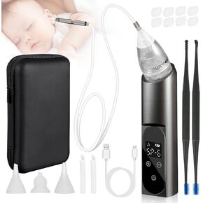 Ear Wax Vacuum Removal Kit with Carrying Case, 6 Levels Strong Suction Electric Ear Cleaner Ear Vacuum Wax Remover, USB Charge Earwax Removal Vacuum Cleaner Reusable (Black)