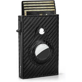 Aiuwo Airtag Wallet for Men,Mens Wallet Card Holder,Smart,Slim,Minimalist Wallet,Credit Cards Holder RFID Blocking Wallet (Airtag Wallet, Crazy Horse Black)