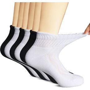 +MD Diabetic Socks for Men Women 6 Pairs,Non-Binding Top Extra Wide Ankle/Crew Socks, for Edema Circulator 9-11 10-13 13-15