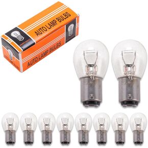 10 PCS Car 1141 Halogen Turn Signal Bulb, BA15S 12V 21W Stable Filament Super Bright Bulb Replacement, Single Contact Plug and Play without Decoding Bulb, Universal for Cars (Transparent)