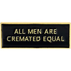 New All Men are Cremated Equal Letter Brand Creative Cartoon Enamel Pin Badge Denim Shirt Lapel Wild Joker Student Jewelry Gift