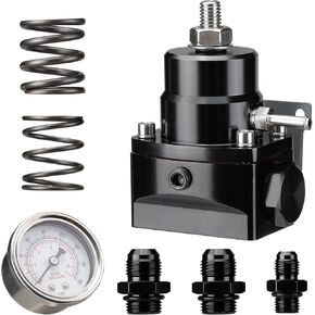 Fuel Pressure Regulator Kit 3-70PSI with AN8 Feed Port and AN6 Return Port Adjustable Fuel Pressure Regulator