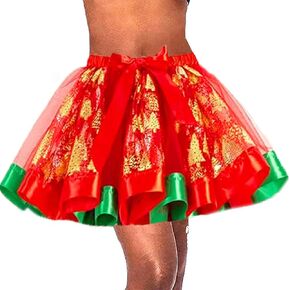 Christmas Tutu Skirts Red Xmas Costume Tutu Colorful Tulle Tutu Skirts Party Dance Skirts for Women and Girls
