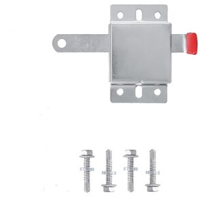 Garage Door Side Lock Inside Deadlock for Most Garage Door (Single Garage or Double Garage) Galvanized Steel -1 Pack, Silver Finish with PVC Cover