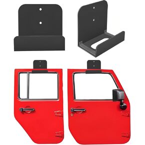 WIPHANY Tunnel Car Pattern Detachable Door Hanger with Rubber Wall Mount Door Hanger Storage Holder Bracket Rack On Garage 4 PCS