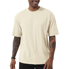 Men's Fashion Loose Fit Crewneck Solid T-Shirt Athletic Lightweight Short Sleeve Gym Workout Tops