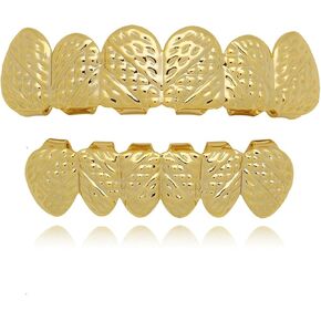 مجموعة شوايات أسنان علوية وسفلية قابلة للإزالة ومطلية بالذهب عيار 24 قيراط من The Bling Factory in Kuwait