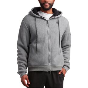 Spyder Men's Hoodie - Full Zip Up Cozy Sherpa Lined Waffle Knit Hoodie - Lightweight Comfort Hoodie Jackets for Men (S-XXL)