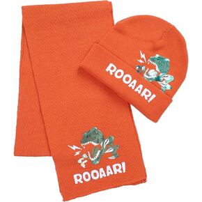 Kid Winter Knit Hat Scarf Dinosaur Warm Knitting Cartoon Animal Beanie Scarf Set for Boys Girls