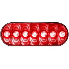 Peterson 821R-7 LED Stop/Turn/Tail Oval 7 Dio Pl3 Housing Grommet Mount, 6.5" x 2.25"