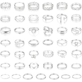 CHICUTIE Gold Knuckle Rings Set For Women Stackable Joint Finger Midi Rings Dainty Cubic Crystal Zirconia Simple Hollow Twist Cute Rings Pack Jewelry Gift